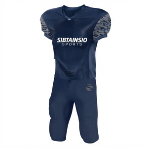Color Contrast Custom Heat-Transfer Printed Football Uniform Set Sleeveless Integrated <b>Padded</b> <b>Pants</b> Team Sportswear 100% - Product Image 1