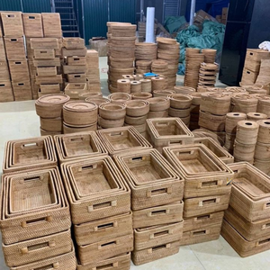 ถาดกลมตกแต่งบ้านคุณภาพส่งออก ทำจากหวาย เป็นมิตรกับสิ่งแวดล้อม สำหรับใช้ในครัว - Product Image 5