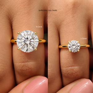 Bague en diamant rond cultivé en laboratoire certifié IGI de 1 à 5 carats |   Bague de fiançailles solitaire en or massif 14 carats |   Fabrication d'anneaux de mariage en diamant CVD - Product Image 2