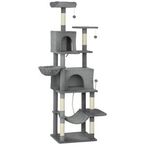 Arbre à chat multi-niveaux gris foncé et griffoir premium pour chat - Product Image 5