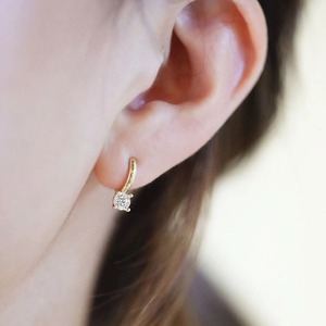 Boucles d'oreilles créoles rondes en moissanite blanche, style Huggie brillant, en argent sterling 925, personnalisables - Product Image 3