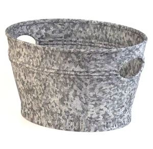 Macetas Redondas de Hierro y Mimbre de la Mejor Calidad, Color Negro Mate y Natural, Macetas de Mimbre y Hierba Marina para Jardín y Flores - Product Image 2