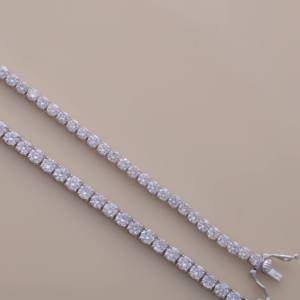 igi certified lab grown round diamond tennis <b>bracelet</b> in <b>solid</b> 925 sterling <b>silver</b> iced out fine jewelry chain unisex gift - Product Image 4