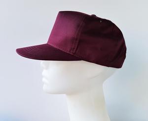 Casquette de baseball personnalisée en twill bordeaux, casquette à 5 panneaux, couleur unie, casquette à visière plate, casquette de baseball décontractée unisexe pour hommes et femmes - Product Image 2