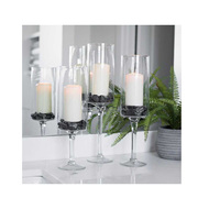 Lanterne en verre de qualité usine meilleur matériau Design vente en gros jardin extérieur maison table taille personnalisée lampes à bougie bon marché
