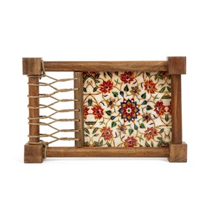 Bandeja de servir de madera rectangular estilo bohemio con soporte de cuerda, plato decorativo con diseño de dibujos animados para comedor, cocina, fiestas - Product Image 3
