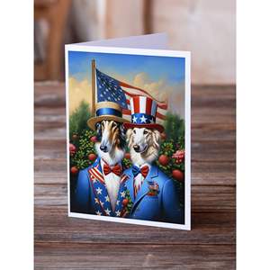 All American Borzoi Tarjetas de felicitación Paquete de 8 Whimsical A7 Tarjetas de notas en blanco con sobres Tamaño 5x7 - Product Image 2