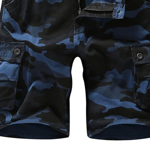 Shorts cargo écologiques pour hommes, taille haute, avec cordon de serrage, respirants, en toile, style sportif, poches bermuda - Product Image 4