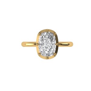Nuevo Anillo de Diamante Cultivado en Laboratorio con Corte Cojín, Plata 925, Oro de 9kt, 14kt, 18kt, Anillos de Diamantes para Compromiso de Mujer - Product Image 3