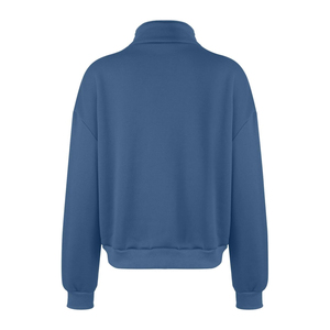 Sweat-shirt col roulé imprimé oversize pour femme avec fermeture éclair 1/4, 100 % coton, streetwear d'hiver, fermeture éclair courte, prix abordable, personnalisable OEM - Product Image 1