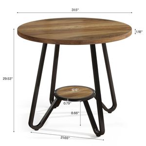 <b>Round</b> <b>Dining</b> <b>Table</b> for <b>Small</b> Kitchen Coffee <b>Table</b> or Conference <b>Table</b> - Product Image 5