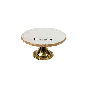 Latest Design Eco-Friendly Marble Top Metal <b>Cake</b> <b>Stand</b> for Party & Wedding Gold Plated <b>Stand</b> Beautiful Golden Edges <b>Cake</b> Display - Product Image 2