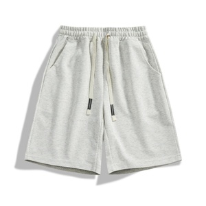 Shorts Bermuda décontractés pour hommes, couleur unie, taille mi-haute, cordon de serrage, coton respirant, design avec poches - Product Image 4