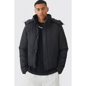 Chaqueta de Invierno para Hombre, de Lona, con Cierre de Cremallera Frontal, Abrigada, Acolchada, Talla Grande, Resistente al Frío - Product Image 1