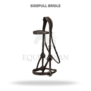 Brida SIDEPULL de tamaño completo para equitación inglesa sin bocado para control del caballo - Product Image 2