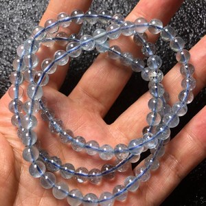 Cuentas de piedras preciosas de aguamarina azul transparente natural, cuentas redondas sueltas, medio hilo para la fabricación de joyas, manualidades DIY - Product Image 3