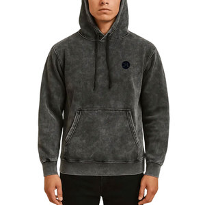 Sweat à capuche de haute qualité, effet délavé, logo personnalisé, coton mélangé, confortable, tendance, pour adultes - Product Image 1