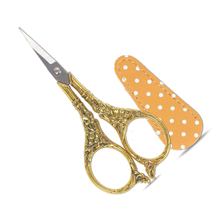 Surgical Grade Fancy Embroidery <b>Scissors</b> 3.5 Inch Gold Coated Handle Small <b>Sewing</b> <b>Scissors</b> With Pouch - Product Image 3