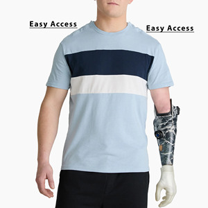 T-shirt Adaptatif Personnalisé pour Hommes, à Manches Courtes, Facilement Détachable, pour Prothèses, Vêtement Médical, Fabricant OEM ODM en Gros - Product Image 1