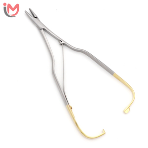 Porte-aiguille TC courbé en acier inoxydable, 16 cm (6 1/4 po), manuel, réutilisable, instruments chirurgicaux dentaires, services OEM, le plus vendu - Product Image 1