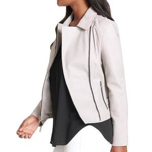 Chaquetas Blancas para Mujer con Logotipo Personalizado al por Mayor, Chaqueta Vintage de Invierno, Chaqueta de Cuero Elegante, Chaqueta Bomber Original, Ropa de Calle - Product Image 5