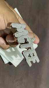 Pendentif personnalisé MCTEE en argent plaqué or avec diamants Moissanite, style hip-hop, pour homme, couleur blanche - Product Image 2