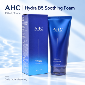 โฟมล้างหน้า <span class=keywords><strong>AHC</strong></span> Premium EX Hydra B5 Soothing Foam ขนาด 180 มล. ของแท้ แบรนด์ดัง สำหรับทำความสะอาดผิวหน้าทุกวัน ขายส่ง - Product Image 1