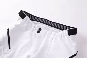 Men's White <b>Waterproof</b> Sporty <b>Trousers</b> High Waist Straight Fit Side Pockets Button Closure Winter Wear - Product Image 3