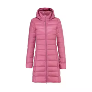 Chaqueta Acolchada con Capucha para Mujer, Manga Larga, Color Sólido, Abrigo de Invierno, Relleno de Poliéster, Cierre de Cremallera - Product Image 3