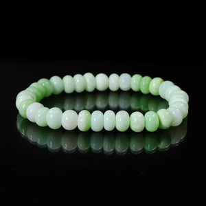 Natural Green Opal Smooth Stone <b>Beads</b> <b>Bracelet</b> Soft Finish Adjustable Length Gemstone <b>Bracelet</b> For Women Party Casual Style - Product Image 5