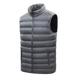 Veste oversize pour hommes, gilet fin, vêtements en coton à col, motif rayé, doublure en polyester, veste décontractée pour hommes, saison d'automne - Product Image 3
