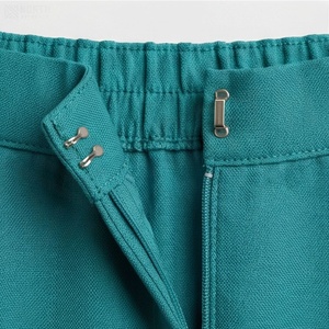 Jupe bohème pour femme, coupe trapèze, longueur genou, avec broderie florale faite à la main, taille élastique, tissu en mousseline - Product Image 4