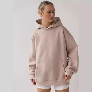 Sweat-shirt à capuche pour femme, style oversize, épaules tombantes, en coton épais, streetwear, fabrication OEM à prix abordable - Product Image 3