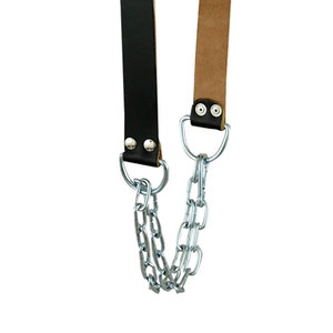 <b>Leather</b> Neck <b>Harness</b> with Chain and Buckle Closure Adjustable Protective Gear for Boxing Adults Unisex Standard Style - Product Image 3