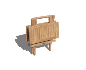 Outdoor Wooden Folding <b>Dining</b> <b>Table</b> Compact Design Slatted <b>Top</b> Waterproof Eco-Friendly Modern for Garden Terrace Cafe Use - Product Image 2