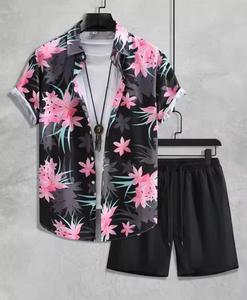 Ensemble short et t-shirt en tissu polaire respirant de haute qualité, personnalisable, printemps, polyester et coton, ensemble décontracté pour homme, vêtements sur mesure pour seniors. - Product Image 2