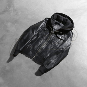 Premium Women Black Real Leather Hooded <b>Bomber</b> <b>Jacket</b> Slim Fit Removable Hoodie Sheepskin Biker <b>Jacket</b> Multi Pocket Coat - Product Image 6