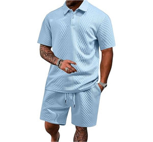 Ensemble de polo et short décontracté respirant pour homme, style hip-hop, col polo, tenue de jogging athlétique d'été - Product Image 3