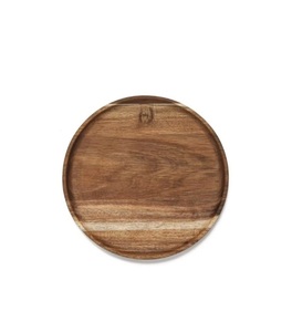 Assiette ronde en bois d'acacia écologique pour desserts, dîners, gâteaux, friandises et fruits - Product Image 6