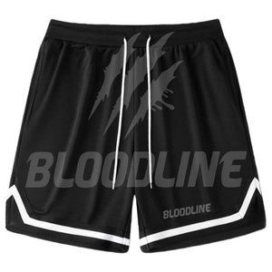 Pantalones Cortos Deportivos Negros para Hombre Bloodline, con Cordón Ajustable, Secado Rápido, Tela de Malla, Logotipo Estampado en la Parte Delantera, Estilo Deportivo - Product Image 1
