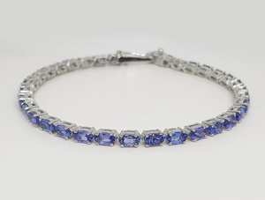 Natural Tanzanite Tennis <b>Bracelet</b> 925 Sterling Silver Gemstone Jewelry Handmade Elegant Gift For Women - Product Image 3