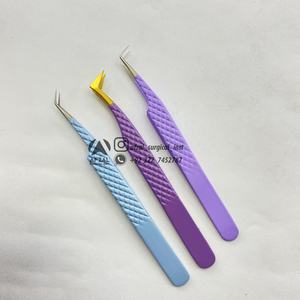 Puntas doradas con pinzas para pestañas de acero inoxidable sostenible Rosa bebé Agarre de microfibra Pinzas para pestañas de acero inoxidable puntiagudas - Product Image 4