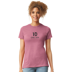 T-shirt classique pour femme à col rond en coton doux, décontracté, à manches courtes, pour tous les jours, coupe régulière confortable, couleur prune - Product Image 1