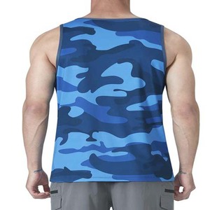 Camiseta sin mangas de camuflaje para hombre, cuello redondo, de secado rápido, tejida, deportiva, informal, para fitness y entrenamiento. - Product Image 4
