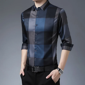 Chemise à manches longues pour homme, style business casual, à carreaux. - Product Image 6