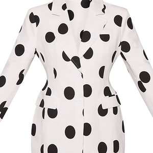 Nouvelle Collection Été 2026 : Ensemble Blazer et Short Décontracté Vintage à Boutons Métalliques à Pois, Manches Longues, pour Femme – Vente en Gros OEM Personnalisée - Product Image 4