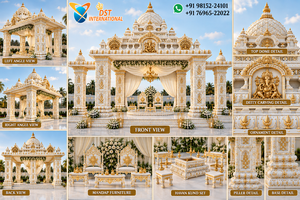 Mandapam Kalyana en or blanc divin pour mariages hindous – Achetez un mandap exclusif en fibre pour mariages sud-indiens pour événements de prestige aux États-Unis - Product Image 6