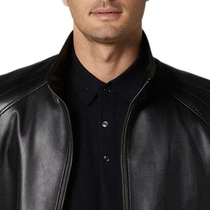 High Quality Fashionable Trendy Full Sleeve <b>Men's</b> <b>Leather</b> <b>Jacket</b> Comfortable Stand Front Formal Winter <b>jacket</b> for <b>men</b> - Product Image 3