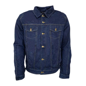 Veste en jean pour homme, style workwear, col rabattu, simple boutonnage, coupe droite, coton délavé, bleu, pour l'automne - Product Image 3
