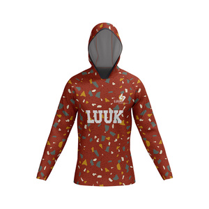 Customized Full Print Hooded Long Sleeve Basketball Shooter Jersey Geometric Pattern Moisture Wicking Unisex Adult's Teamwear - Product Image 1